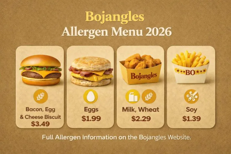 Bojangles Allergen Menu 2026